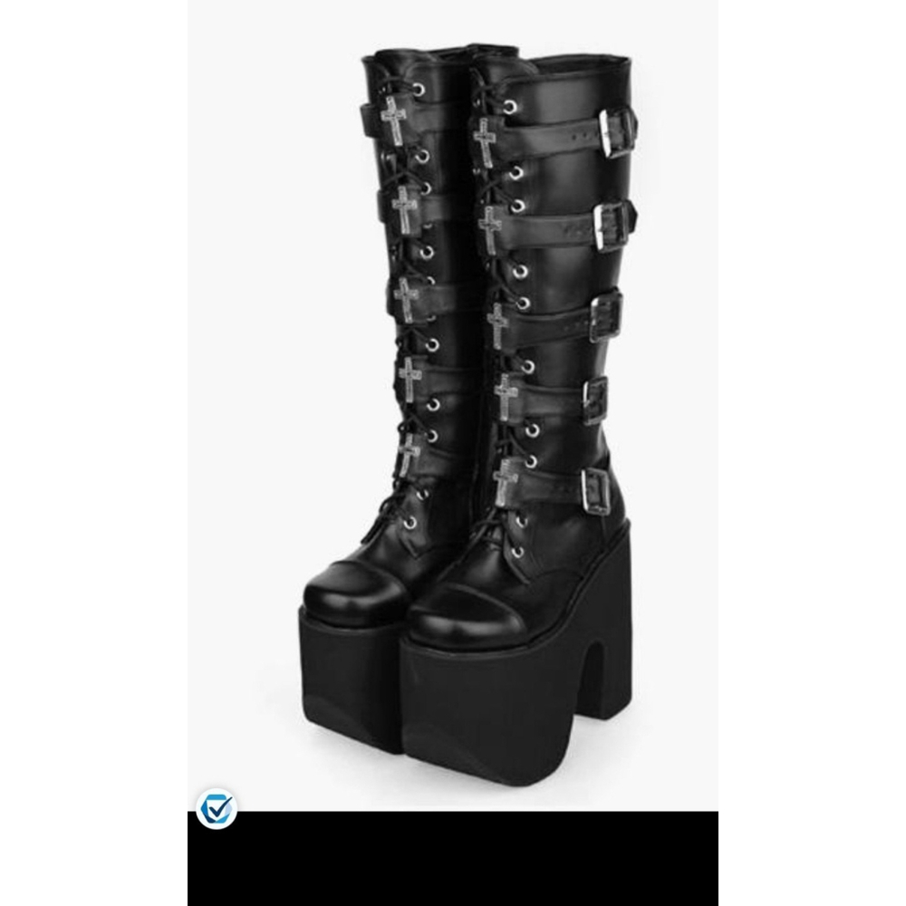 Gothic cross platform boots size 9